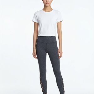 lululemon athletica High-Rise Lace-Up Hem Leggings in Charcoal Heather size 6.
